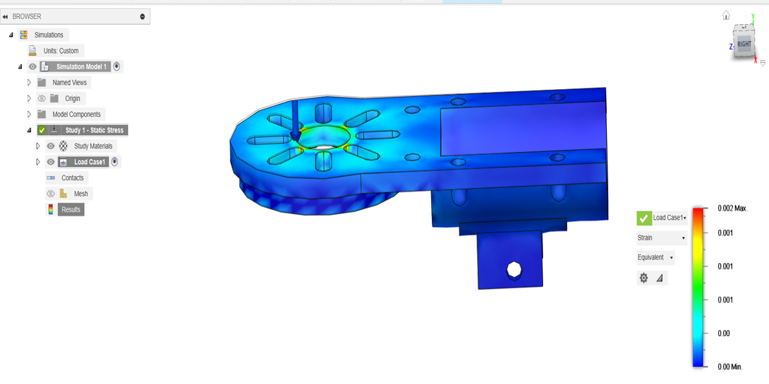 Stress, fatigue and force analysis of a components