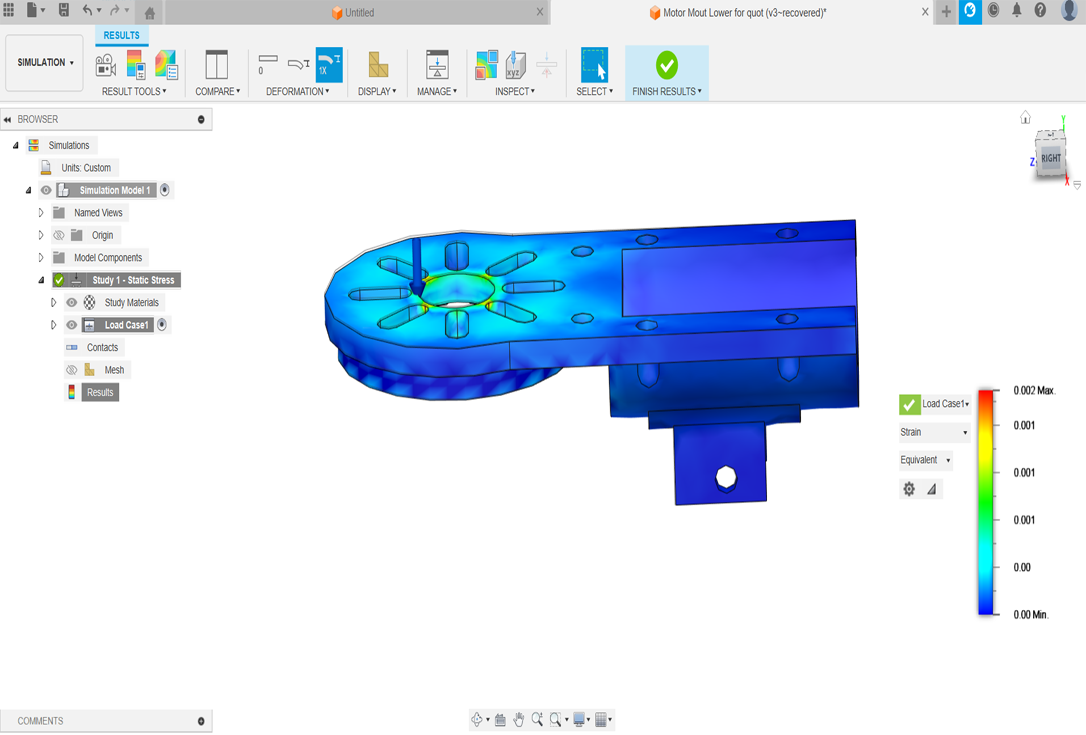 Stress, fatigue and force analysis of a components